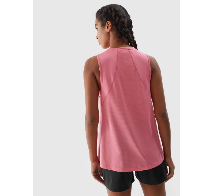 Dámský sportovní top z recyklovaných materiálů 4F - korálový Dámský sportovní top z recyklovaných materiálů 4F - korálový