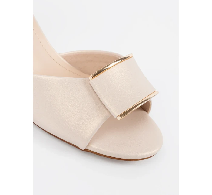 Pohodlné sandály dámské Jasnobeżowy na širokém podpatku Pohodlné sandály dámské Jasnobeżowy na širokém podpatku