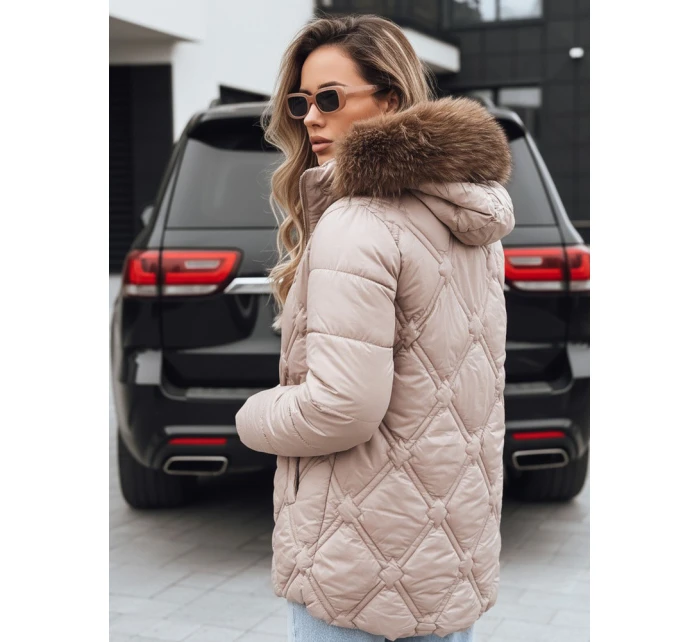 Dámská zimní bunda s kožešinou béžová FashionStreet TY5512