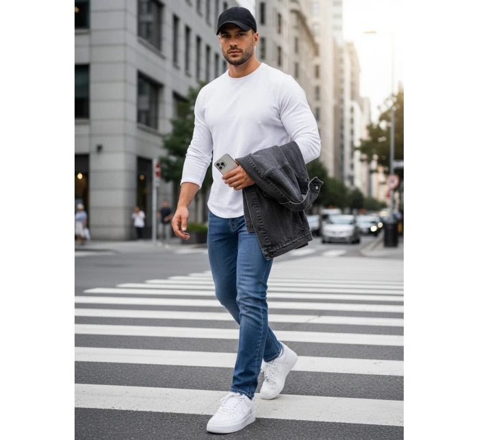 męskie slim fit niebieskie model 22022532 - FashionStreet