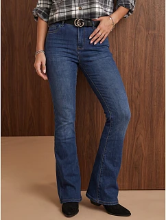 Jeansy damskie z paskiem niebieskie model 22554699 - FashionStreet