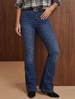 Jeansy damskie z paskiem niebieskie model 22554699 - FashionStreet