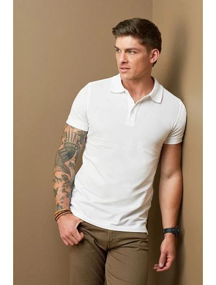 Stretch Polo Pánské elastické piqué polo z těžké bavlny model 22478274 white - Stedman Stretch Polo Pánské elastické piqué polo z těžké bavlny model 22478274 white - Stedman
