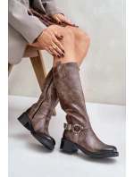 Zazoo 70141 Kožené dámské kozačky nad kolena hnědé Zazoo 70141 Kožené dámské kozačky nad kolena hnědé
