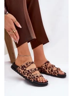 Dámské Pantofle S Pásky A Přezkami V Leopardím Vzoru Hnědé Uliri Dámské Pantofle S Pásky A Přezkami V Leopardím Vzoru Hnědé Uliri