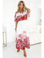 Dlouhé letní španělské šaty s červeným květinovým model 21176213 - numoco basic