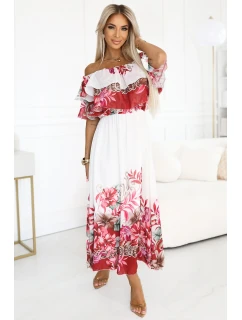 Dlouhé letní španělské šaty s červeným květinovým model 21176213 - numoco basic