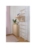 DŘEVĚNÝ KOVOVÝ GYMNASTICKÝ ŽEBŘÍK PRO 4 MADLA S DŘEVĚNOU TYČÍ BENCHK 211W