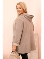 Dámská mikina Plus Size s kapucí a potiskem model 21273642 fango - K-Fashion