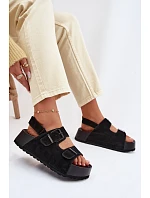 Semišové sandály na platformě Big Star TT274237 Černé Semišové sandály na platformě Big Star TT274237 Černé