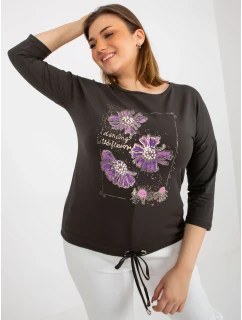 Dámská halenka RV BZ 8457.47P tmavá khaki - FPrice