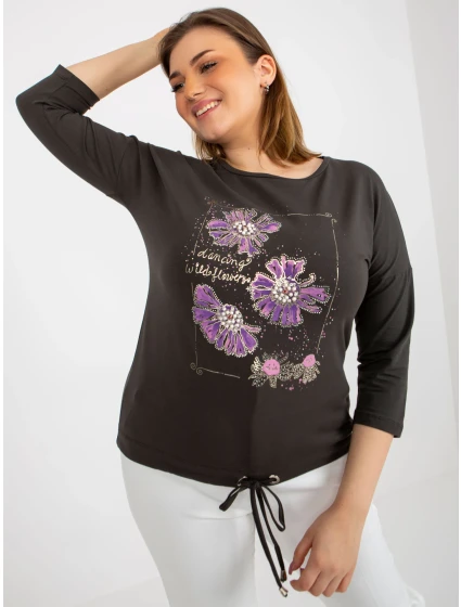 Dámská halenka RV BZ 8457.47P tmavá khaki - FPrice