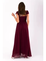 Dámské šaty s dlouhé bordó Bordó / S model 15042981 - EVA&LOLA Dámské šaty s dlouhé bordó Bordó / S model 15042981 - EVA&LOLA