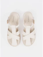 Pěkné Jasnobeżowy  sandály dámské platforma