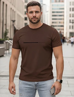 Pánské bavlněné tričko s nápisem „Whatever“, hnědé, FashionStreet NX5128R