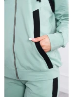 Sportovní sada s pruhy tmavě mátová Sportovní sada s pruhy tmavě mátová