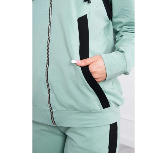 Sportovní sada s pruhy tmavě mátová Sportovní sada s pruhy tmavě mátová