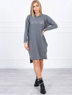 model 18747744 grafitové šaty - K-Fashion