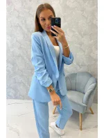 Elegantní souprava saka a kalhot modré barvy