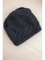 Dámská zimní vlněná čepice s ozdobnými krystalky K399 černá