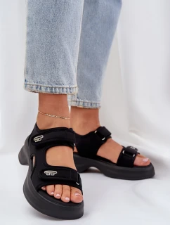 Textilní Lehké Sandály Na Platformě Černé model 21684788 - Boto