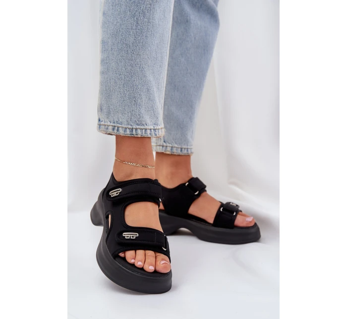 Textilní Lehké Sandály Na Platformě Černé model 21684788 - Boto Textilní Lehké Sandály Na Platformě Černé model 21684788 - Boto