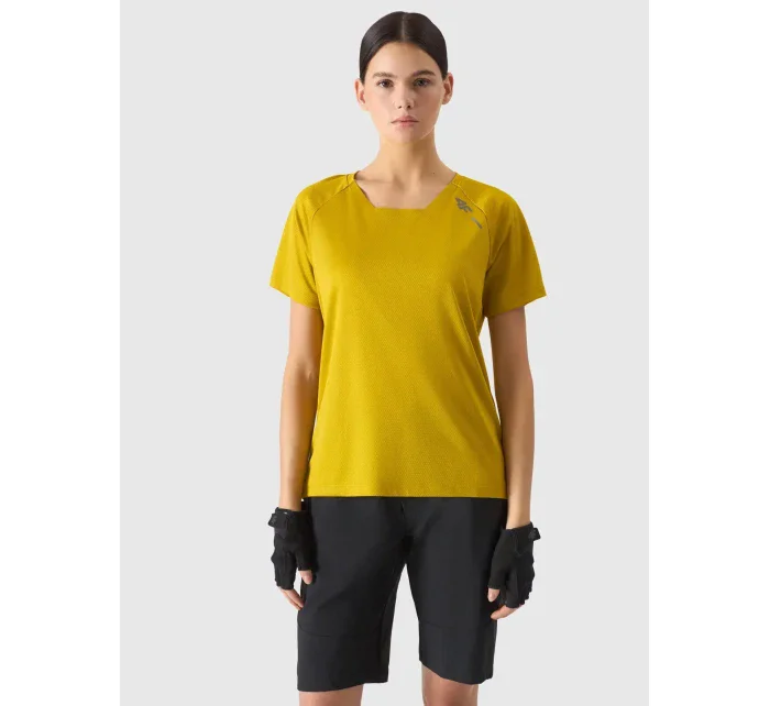 Dámské rychleschnoucí cyklistické tričko 4F - žluté