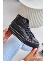 Zateplené Dámské Tenisky Na Platformě Černé Zateplené Dámské Tenisky Na Platformě Černé