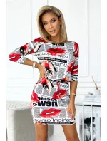 Bílé dámské sportovní šaty se vzorem  a s kapsičkami model 17780076 - numoco