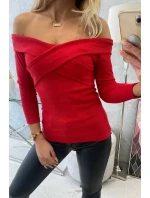 Halenka s výstřihem do V červená Halenka s výstřihem do V červená