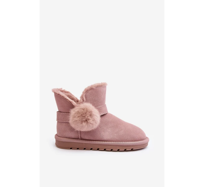 Růžové dámské semišové sněhule s model 21642374 - Boto