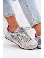 Semišové Sportovní Boty Tenisky Dámské D.Franklin Ztlumená Bílá DFSH387005 Semišové Sportovní Boty Tenisky Dámské D.Franklin Ztlumená Bílá DFSH387005