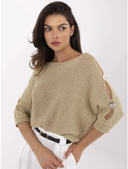 Sweter MI SW model 21116709 złoty - FPrice Sweter MI SW model 21116709 złoty - FPrice