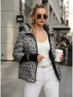 Dámská přechodná bunda s leopardím vzorem bílá FashionStreet TY5548 Dámská přechodná bunda s leopardím vzorem bílá FashionStreet TY5548