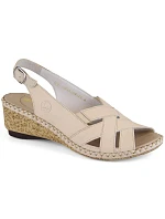 Kožené pohodlné sandály Rieker W RKR682 beige
