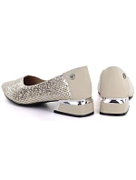 Dámská kožená prolamovaná obuv béžová Vinceza model 22081849 - Hikvision