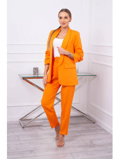 Elegantní blejzrová souprava s kalhotami oranžová