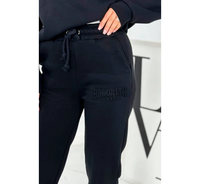 Izolovaná bavlněná souprava, mikina + kalhotami Brooklyn černý