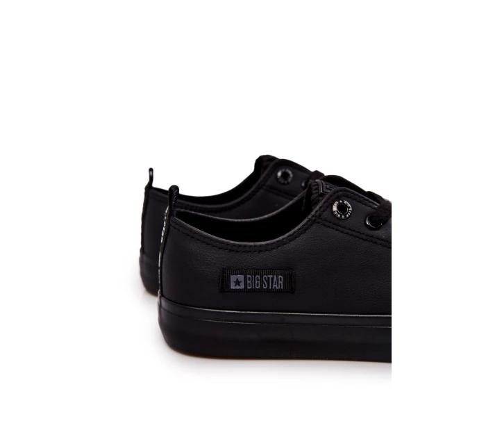 Pánské nízké kožené tenisky Big Star KK174009 Černá