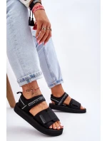 Dámské sandály na suchý zip Big Star model 21610848 Černe - Big Star Shoes Dámské sandály na suchý zip Big Star model 21610848 Černe - Big Star Shoes