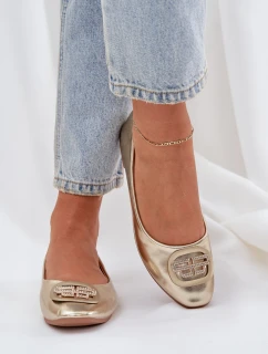 Baleríny Na Ploché Podešvi S Ozdobou Zlaté model 21684333 - Boto
