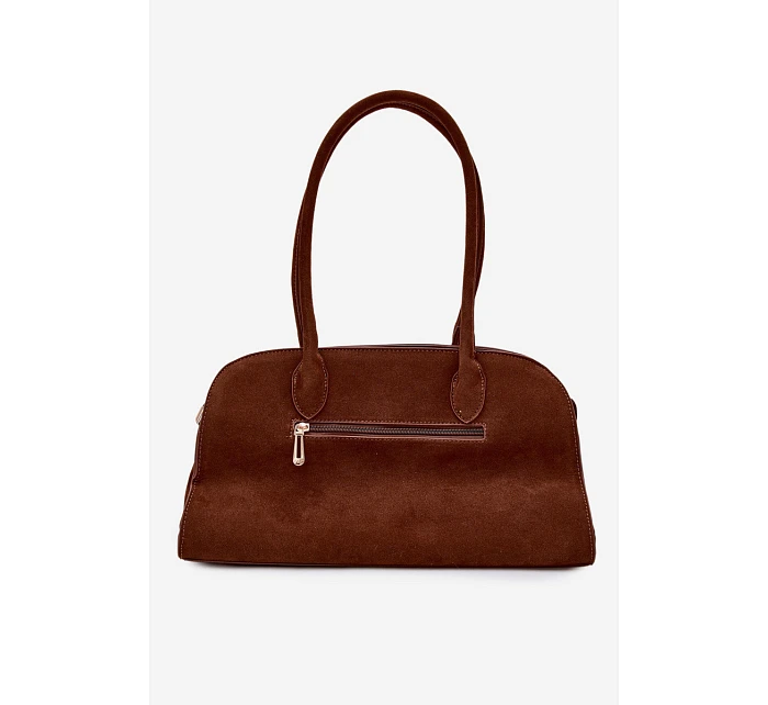 Kabelka s přívěskem a sponkami Eko semiš Camel Violette