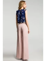 model 18001807 Kalhoty se širokými nohavicemi pudrové - Moe