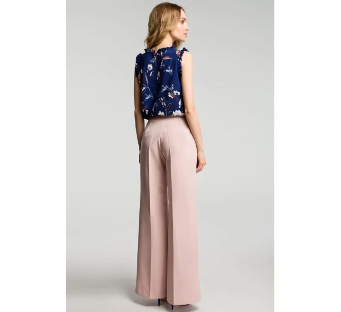 model 18001807 Kalhoty se širokými nohavicemi pudrové - Moe