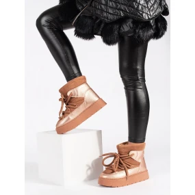 Exkluzívní  sněhule hnědé dámské platforma