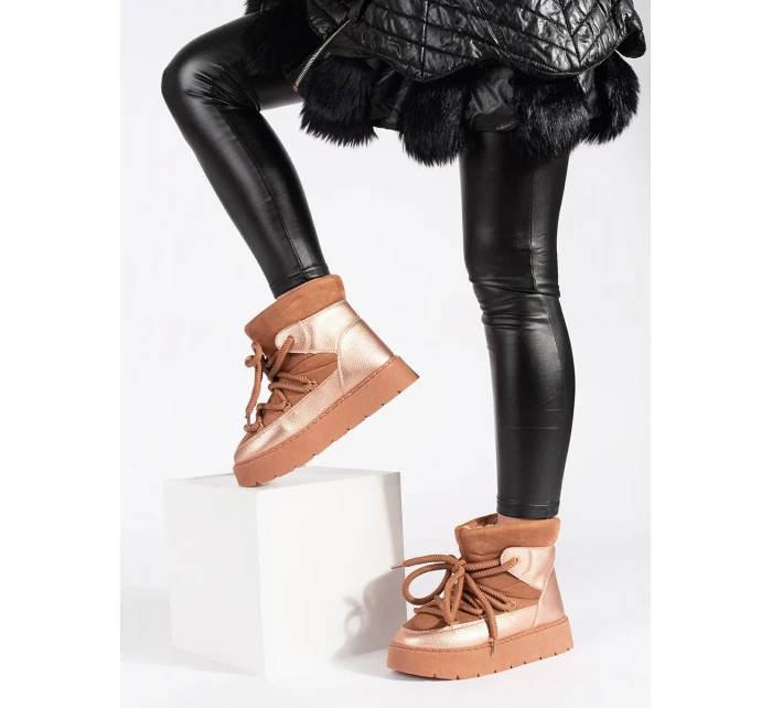 Exkluzívní sněhule hnědé dámské platforma Exkluzívní sněhule hnědé dámské platforma