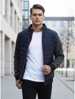 Pánská přechodná prošívaná bunda tmavě modrá FashionStreet TX4397