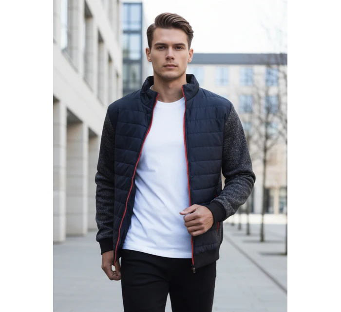 Pánská přechodná prošívaná bunda tmavě modrá FashionStreet TX4397