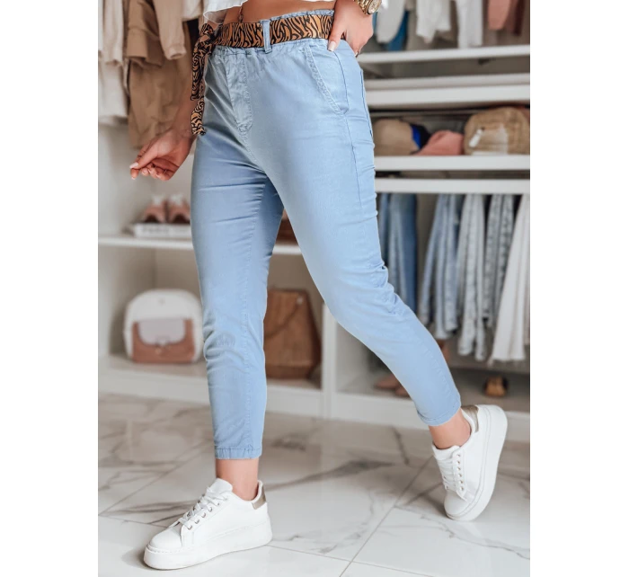 Dámské kalhoty s páskem MADELINA modré FashionStreet UY2626
