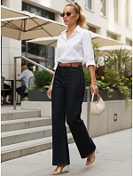 Dámské džíny s vysokým pasem a širokými nohavicemi tmavě modré FashionStreet UY2967